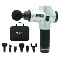 Перкуссійний масажер для тіла та м'язів, ручний пістолет GYRO Muscle Gun Massager Siver 