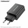 Мережевий зарядний пристрій TORNADO TD-15 (QC3.0) Black