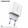 Мережевий зарядний пристрій Tornado TD-27A 1USB PD3.0 White