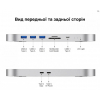 USB-хаб кардрідер та карман MISSION Type-C 8 в 1 Aluminum із слотом для SATA HDD/SSD і M.2 NVMe и NGFF Grey для Mac mini та інших пристроїв (MC25PRO)