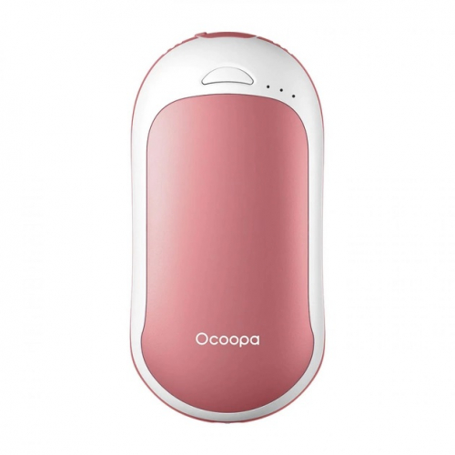 Павербанк грілка для рук на 5000 mAh Ocoopa Powerbank Power Delivery Heater Hotpal PD рожево-білий