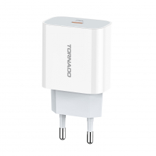Мережевий зарядний пристрій Tornado TD-27A 1USB PD3.0 White
