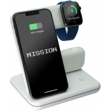Бездротовий зарядний пристрій 3 в 1 MISSION Dock Station 3 in 1 білий  (Mi-DS-3in1wh)