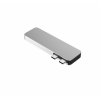USB-хаб Qitech Aluminum Mini Type-C + Type-A + MicroSD + SD адаптер, перехідник для Macbook Pro и Air Silver