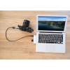 USB-хаб Qitech Aluminum Mini Type-C + Type-A + MicroSD + SD адаптер, перехідник для Macbook Pro и Air Silver