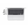 USB-хаб Qitech Aluminum Mini Type-C + Type-A + MicroSD + SD адаптер, перехідник для Macbook Pro и Air Silver