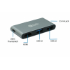 USB-хаб Qitech Type-C 5 в 1 Aluminum Mini Type-C + USB-A + HDMI+ 3,5 mm jack адаптер, перехідник Space Grey