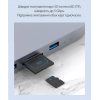 USB-хаб Qitech Type-C 6 в 1 Aluminum із слотом для SATA HDD/SDD Space Grey