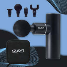 Перкусійний масажер для тіла та м'язів, ручний пістолет GYRO Muscle Mini Gun Massager чорний